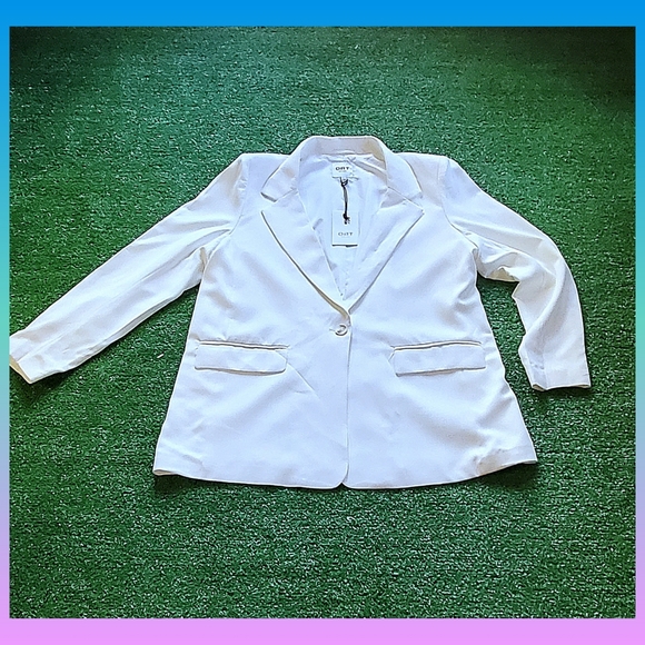 Ladies White  One Button Blazer by OATS NEW YORK - Picture 2 of 8